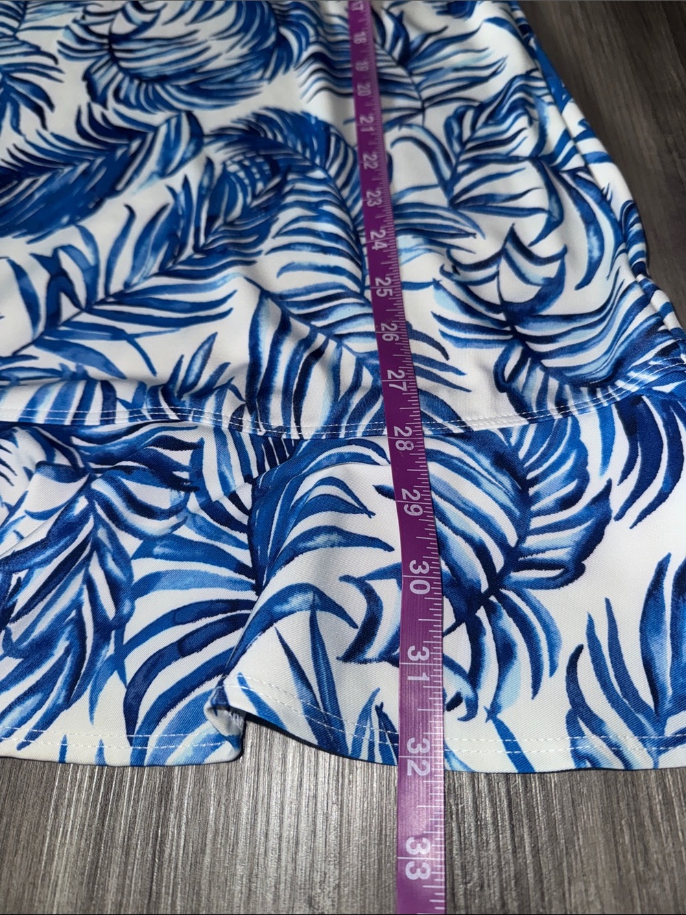 Tommy Bahama XS Women’s 1/4 Zip Golf Ruffle Polo Dress Blue White Tropical - Picture 3 of 8